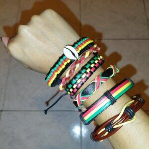 7 Pcs African Beaded Bracelet Adjustable